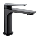 Single handle bathroom sink faucet deck mounted brass matte black finish Napoles by Imex