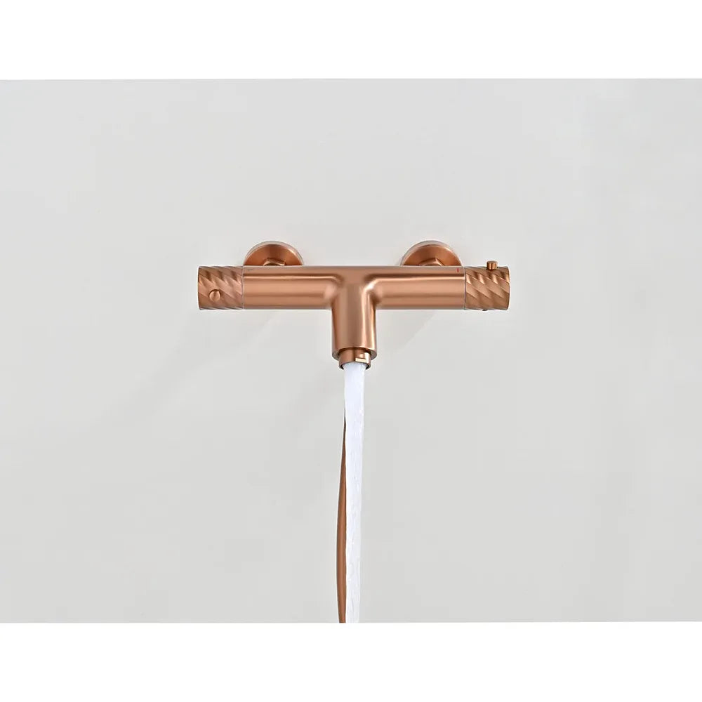 Plano o detalle técnico de Kit baño/ducha termostático Bless oro rosa cepillado Imex (vista 3)