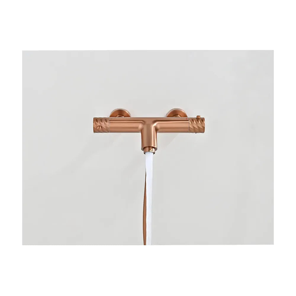 Plano de medidas y cotas técnicas de Kit baño/ducha termostático Bless oro rosa cepillado Imex