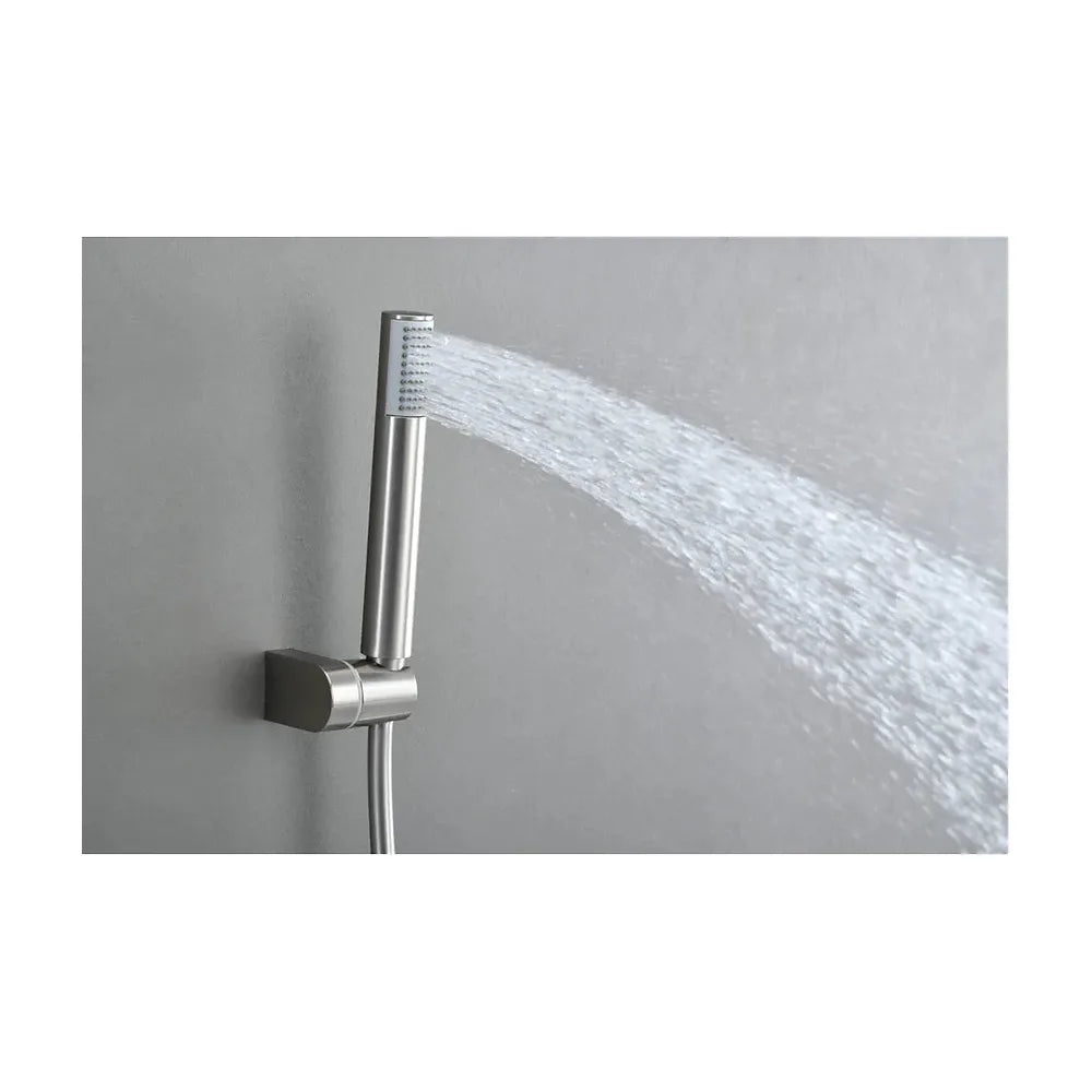 Detalle del cabezal o conexiones de Kit baño/ducha termostatico Monza níquel cepillado Imex