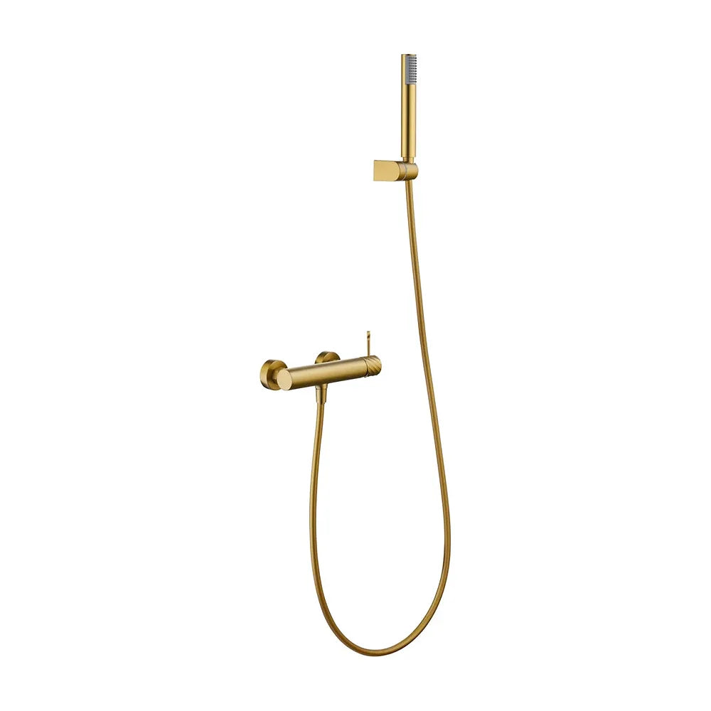Detalle de funcionamiento de Kit ducha monomando Bless oro cepillado Imex