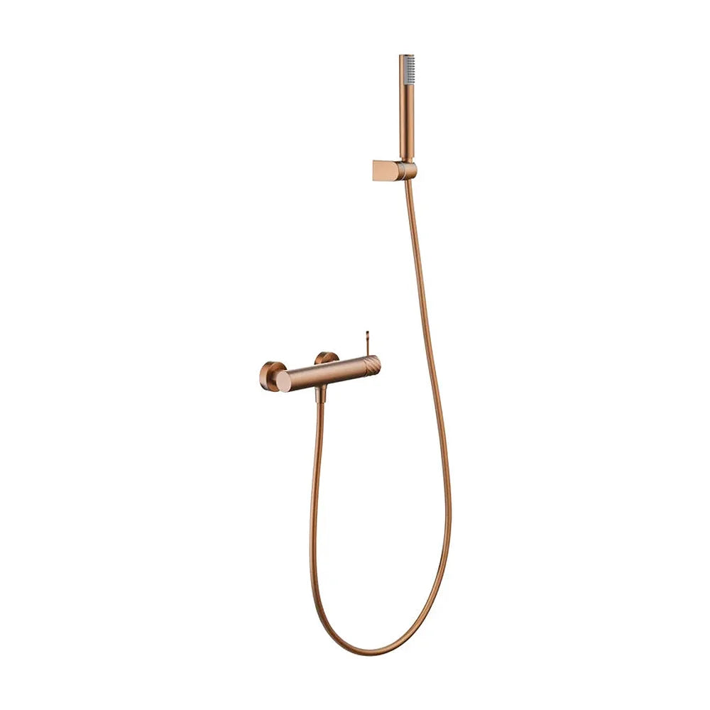 Kit ducha monomando Bless oro rosa cepillado Imex Imex