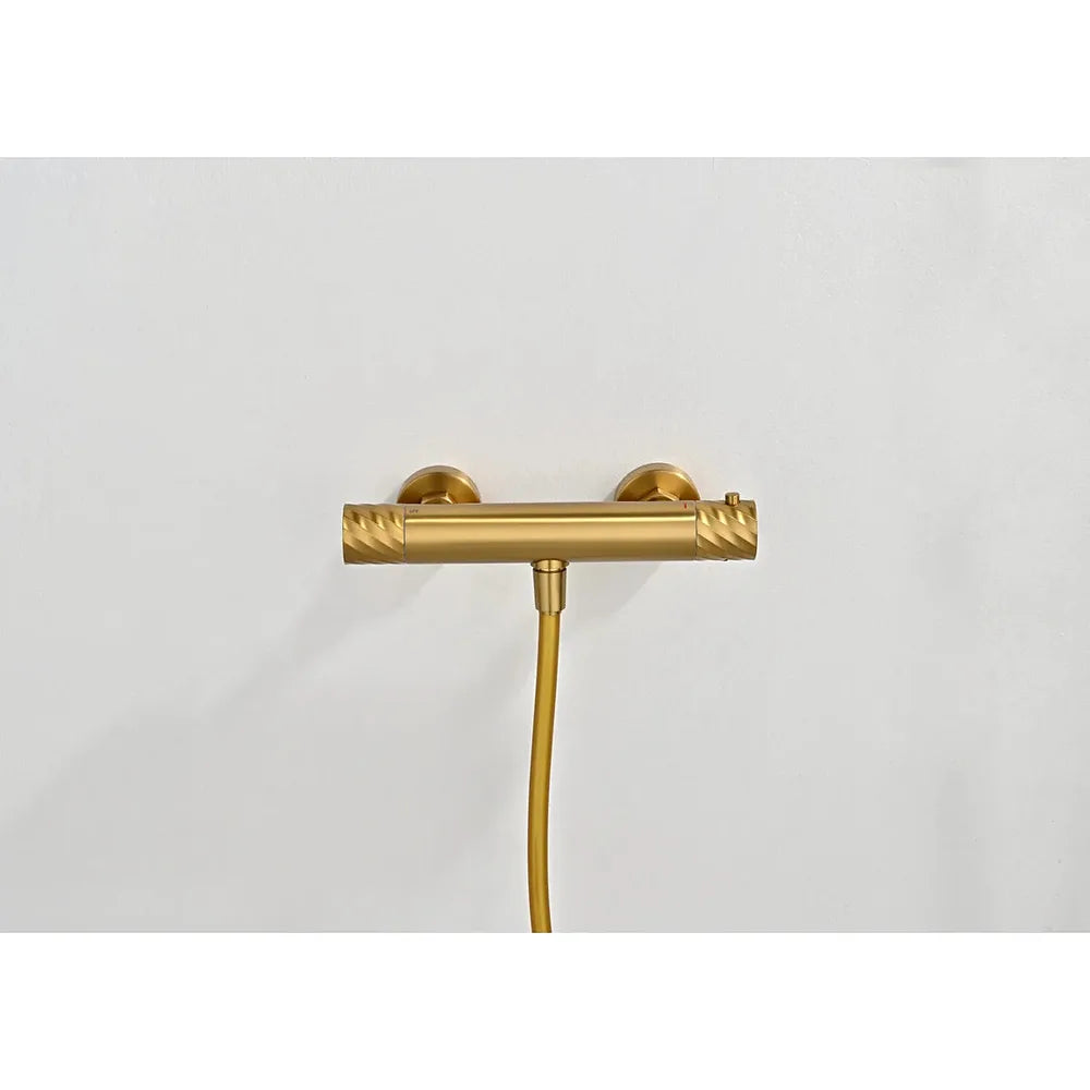 Plano o detalle técnico de Kit ducha termostático Bless oro cepillado Imex (vista 3)