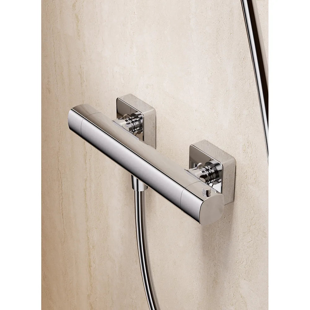 Plano o detalle técnico de Kit ducha termostático Toscana níquel cepillado Imex (vista 3)