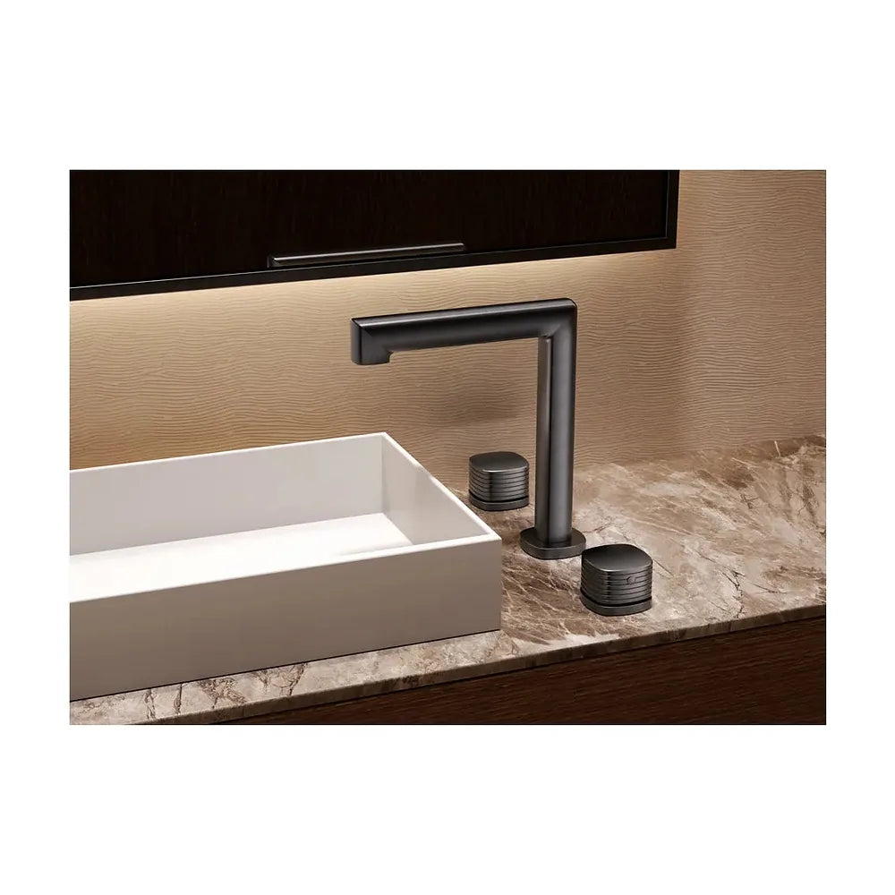 Vista trasera o instalación de Lavabo bimando sobreencimera caño bajo Firenze cromo Imex