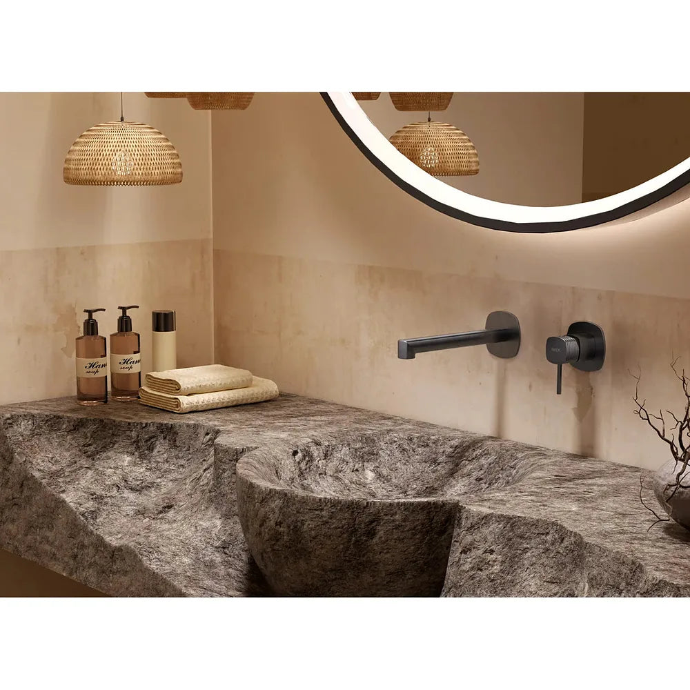 Plano o detalle técnico de Monomando empotrado lavabo Firenze black gun metal Imex