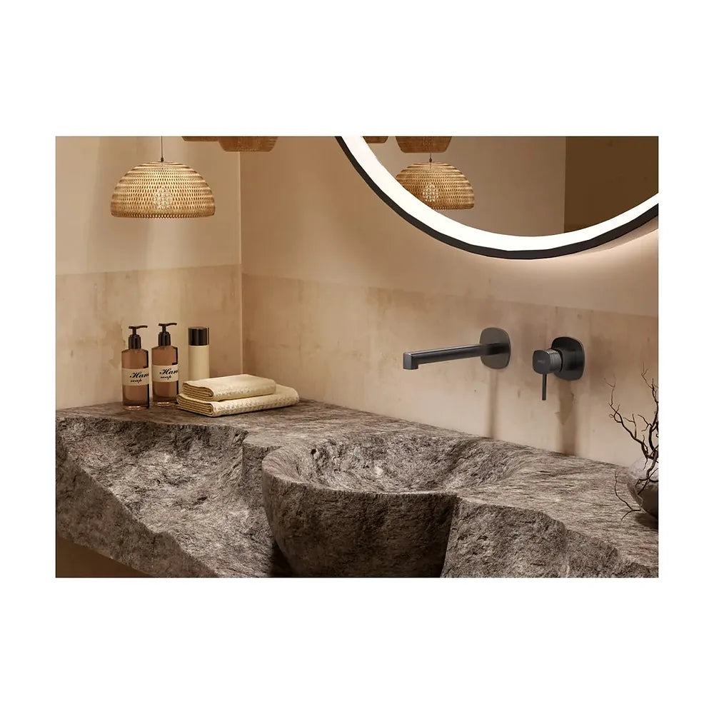 Vista trasera o instalación de Monomando empotrado lavabo Firenze negro mate Imex