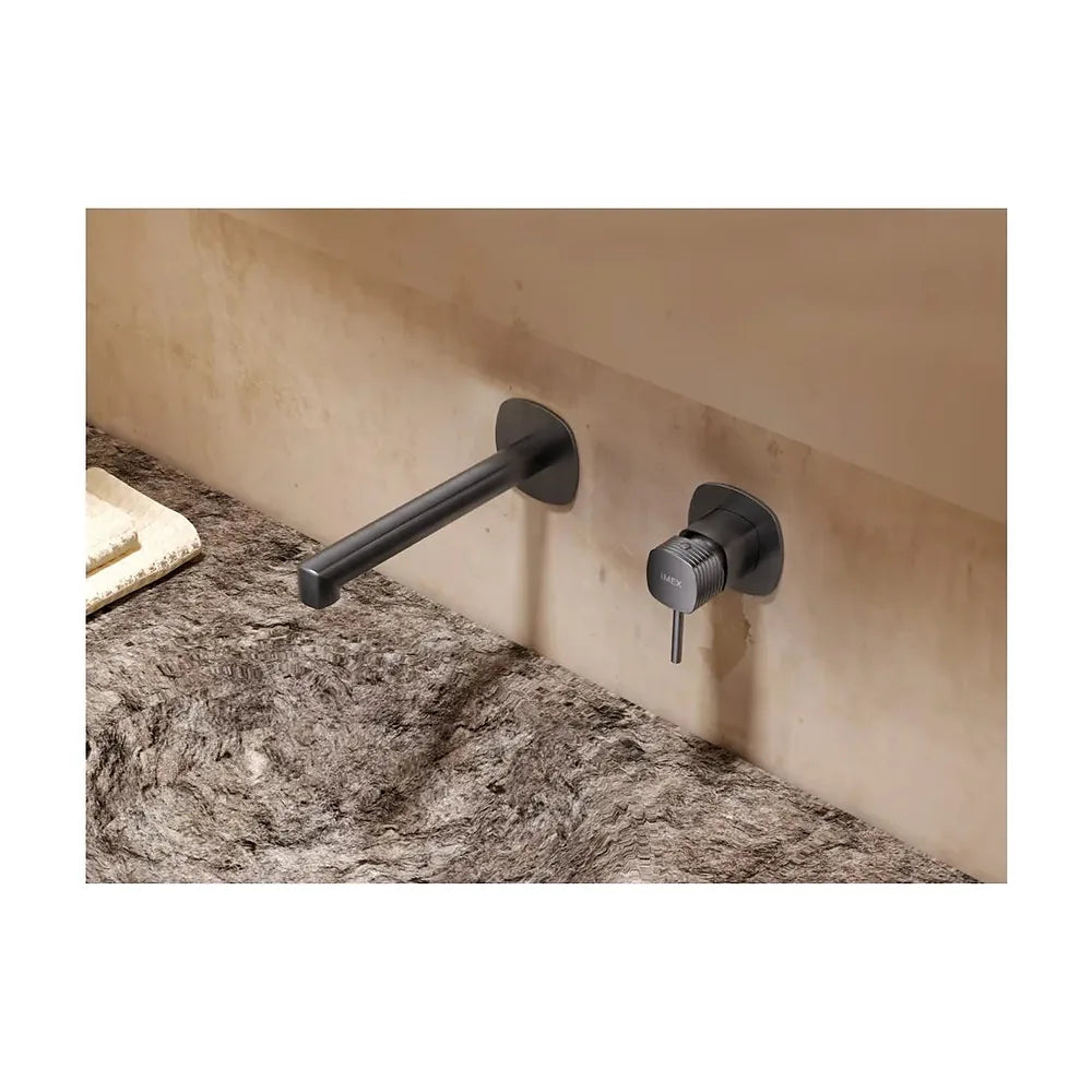 Plano de medidas y cotas técnicas de Monomando empotrado lavabo Firenze níquel cepillado Imex