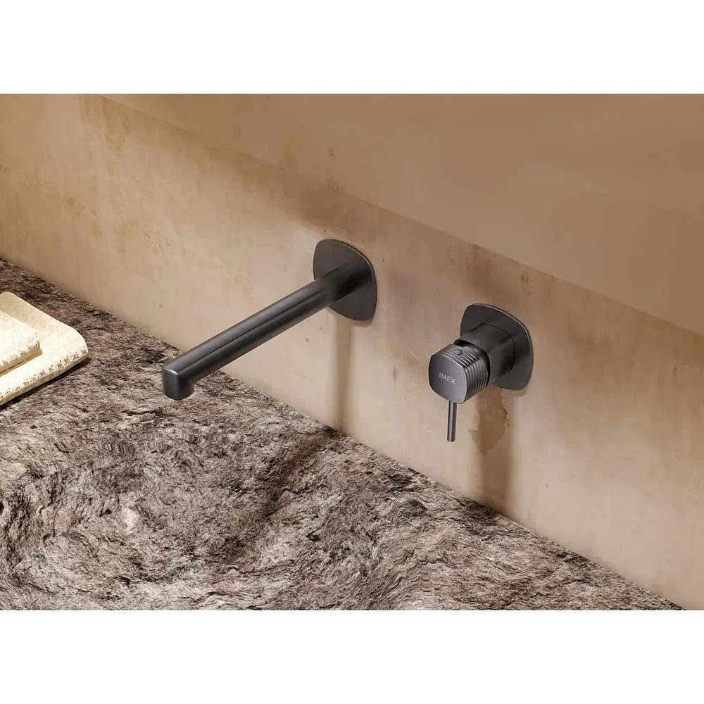 Plano o detalle técnico de Monomando empotrado lavabo Firenze oro rosa cepillado Imex (vista 3)