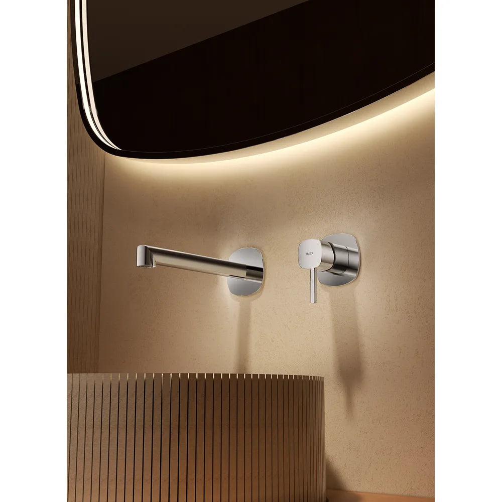 Plano o detalle técnico de Monomando empotrado lavabo Toscana negro mate Imex (vista 3)