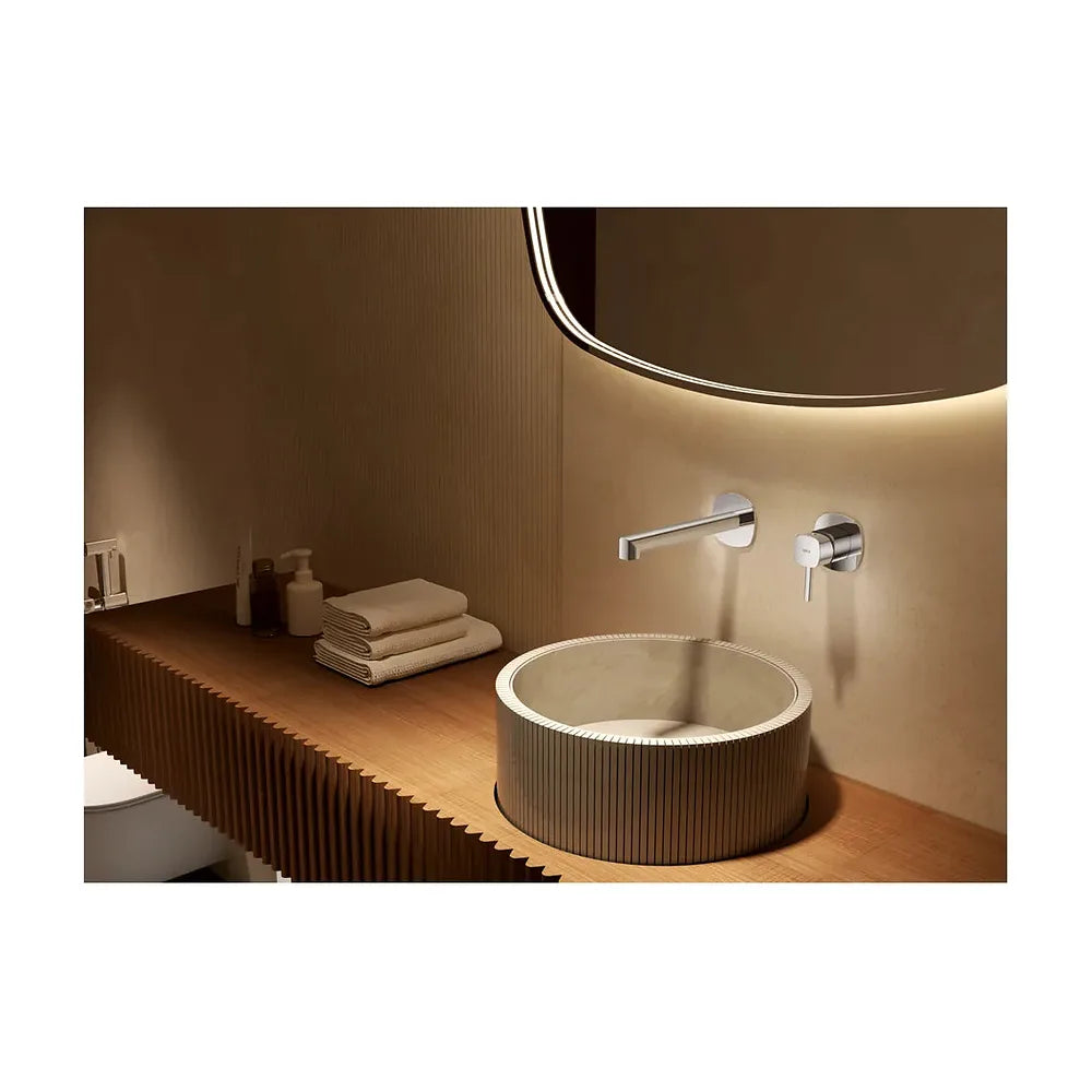 Vista trasera o instalación de Monomando empotrado lavabo Toscana níquel cepillado Imex