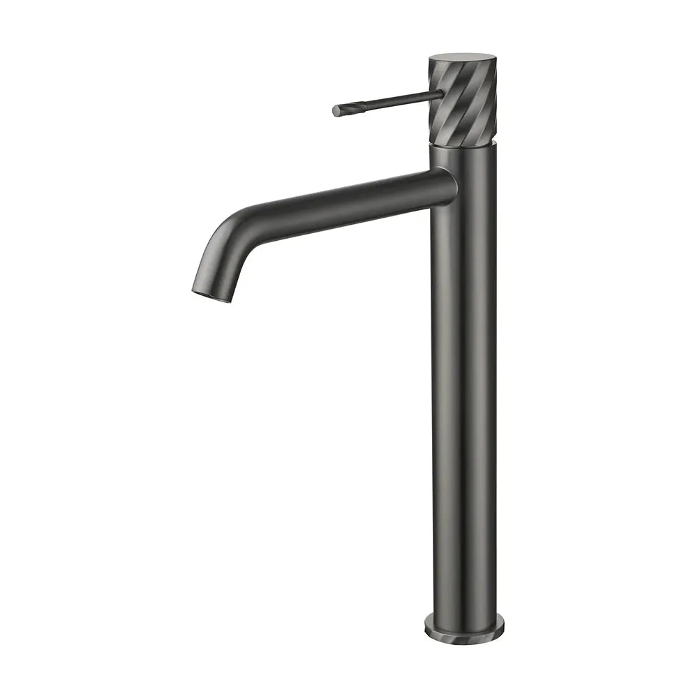 Detalle de funcionamiento de Monomando lavabo alto Bless black gun metal Imex