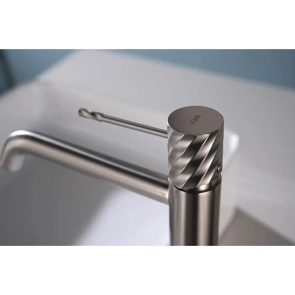 Plano o detalle técnico de Monomando lavabo alto Bless níquel cepillado Imex (vista 3)