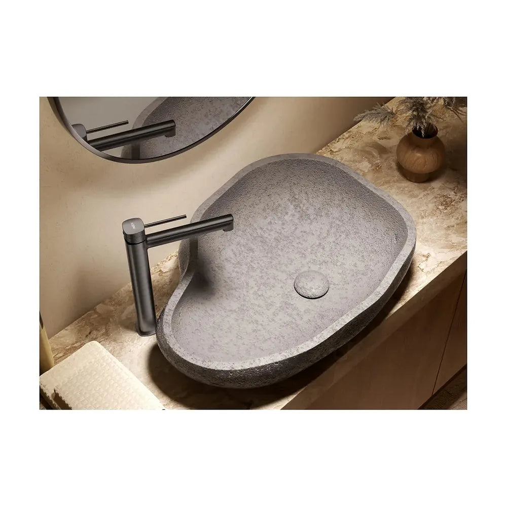 Vista trasera o instalación de Monomando lavabo alto Firenze negro mate Imex
