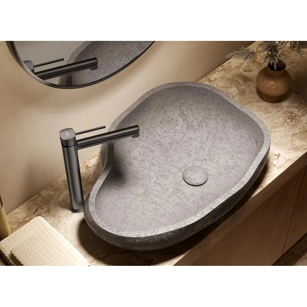 Plano o detalle técnico de Monomando lavabo alto Firenze oro rosa cepillado Imex