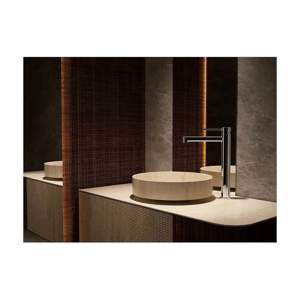Vista trasera o instalación de Monomando lavabo alto Toscana black gun metal Imex