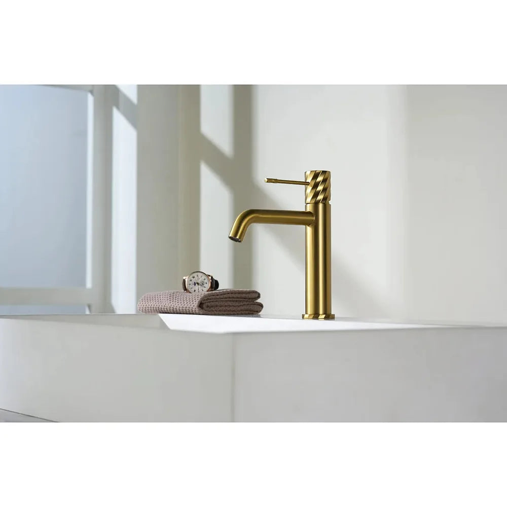 Plano o detalle técnico de Monomando lavabo Bless oro cepillado Imex