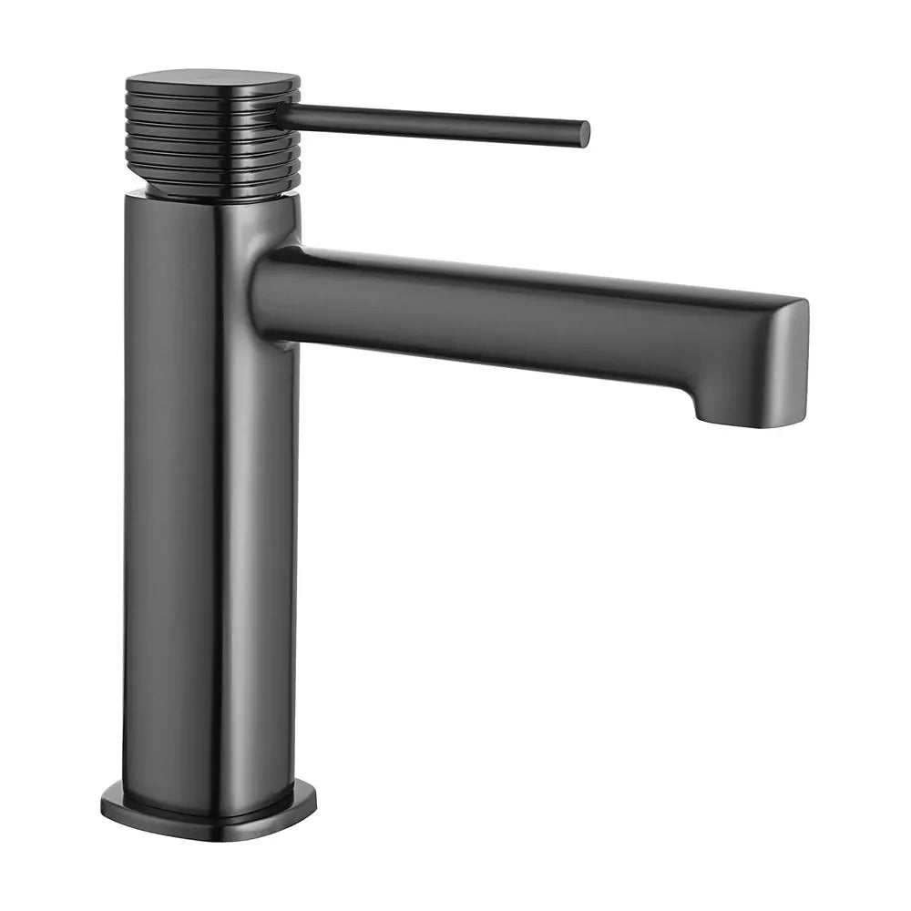 Detalle de funcionamiento de Monomando lavabo Firenze black gun metal Imex