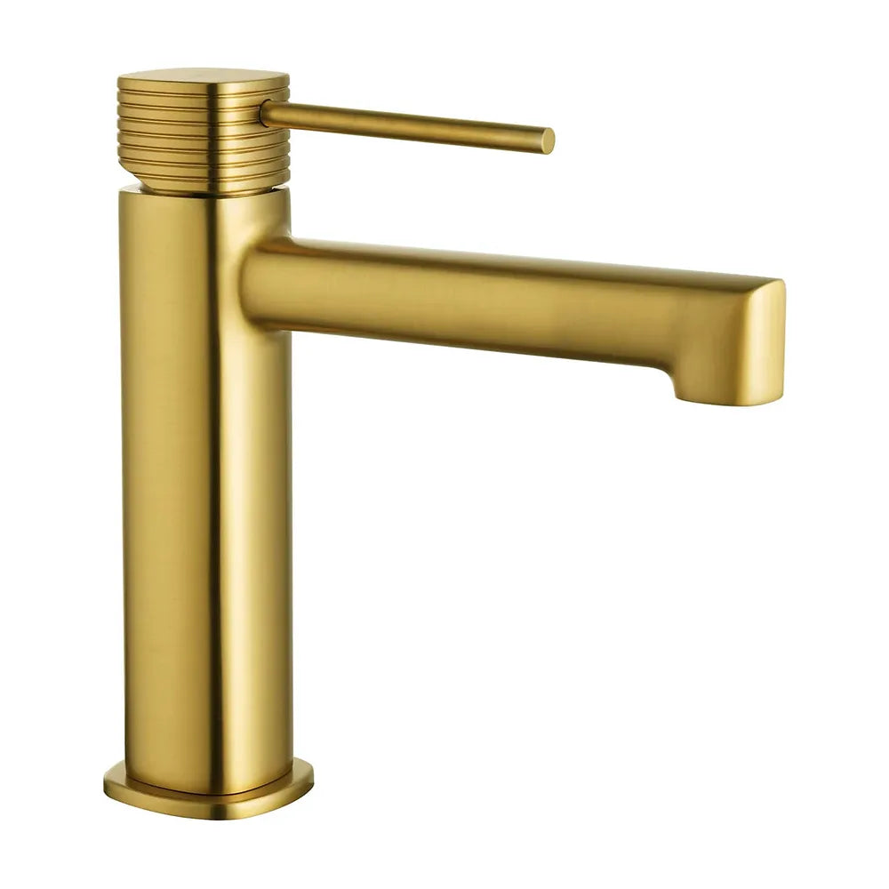Detalle de funcionamiento de Monomando lavabo Firenze oro cepillado Imex