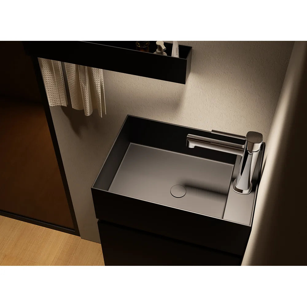 Plano o detalle técnico de Monomando lavabo Toscana negro mate Imex