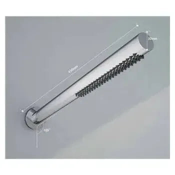 Vista principal de Rociador tubular de diseño moderno para ducha fabricado en latón con un acabado cromado de Imex