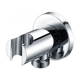 Shower hose outlet and circular base shower bracket chrome plated brass Imex
