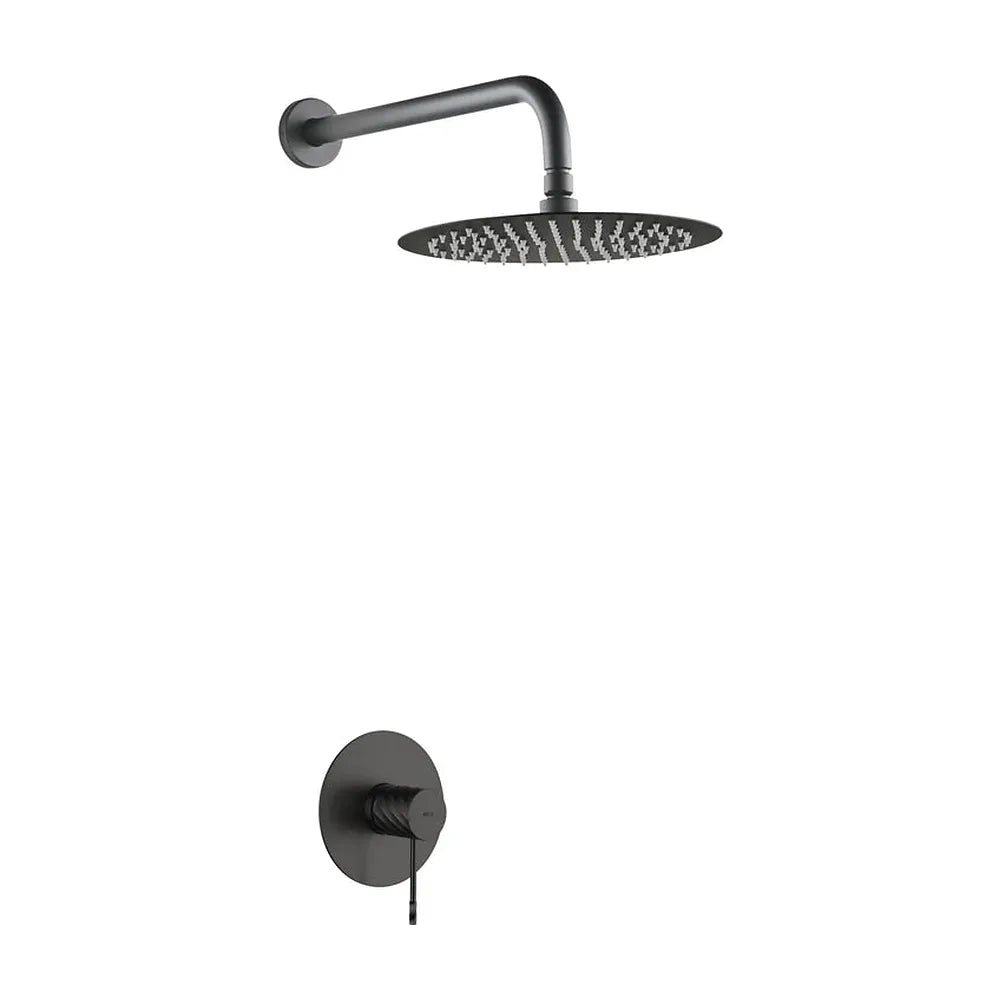 Set monomando empotrado 1 vía Bless con rociador black gun metal Imex Imex
