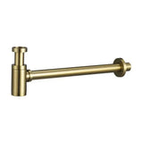 Exposed round siphon in brass and zamak with brushed gold finish Imex