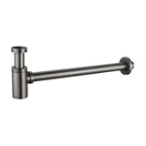 Exposed round siphon in brass and zamak with black gun metal finish, Imex