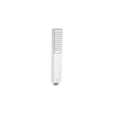 Rectangular handheld shower head, ergonomic design, ABS white finish Imex