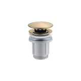 IMEX VCC020 Robinet de vidange pour lavabos et bidets en PVC et acier avec finition or brossé