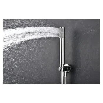 Conjunto de ducha termostático con rociador de conexión a pared y ducha de mano en acabado cromado de Imex 2