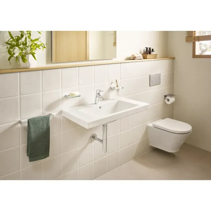 Lavabo mural hecho en porcelana esmaltada con un acabado en color blanco The Gap Roca - Vista 2