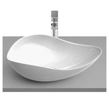 Lavabo Sobre Encimera de Fineceramic Ovalado en Ohtake Inspira White Roca