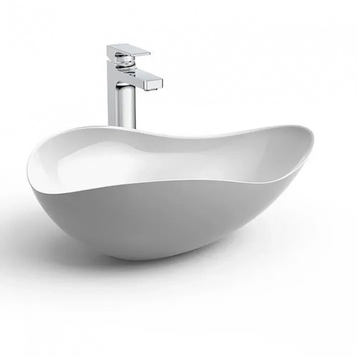 Lavabo sobre encimera de FineCeramic® con un diseño ovalado en acabado color blanco Ohtake Roca - Vista 2