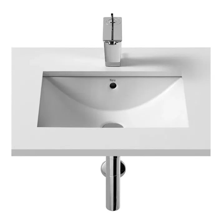 Lavabo para instalación sobre encimera de 50 cm fabricado en porcelana de color blanco Diverta Roca - Vista 2