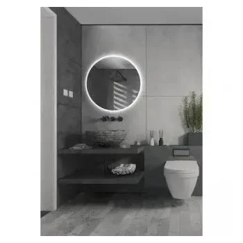 Espejo Redondo con Contorno Arenado y Luz Fría con Doble Sensor, Acabado en Color Cromo Londres de Led Imex 2