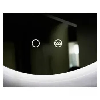 Espejo Redondo con Contorno Arenado y Luz Fría con Doble Sensor, Acabado en Color Cromo Londres de Led Imex 3
