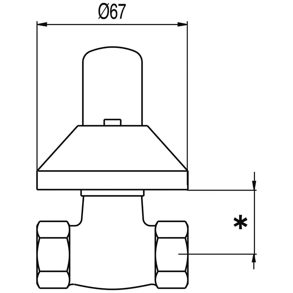 Llave de paso para empotrar a pared con agua fría de latón con acabado cromado Ese-23 Basic de Tres 2