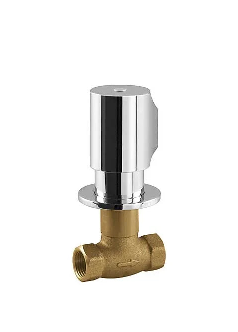 Llave de paso redonda para baño con acabado cromado Max Tres 0