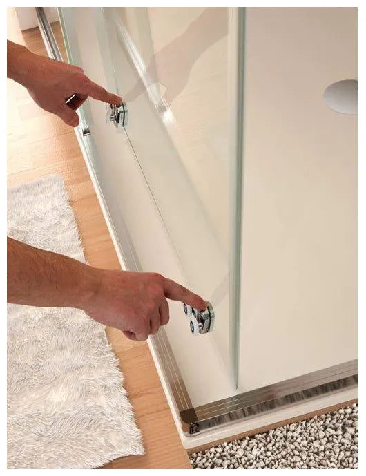 Mampara angular corredera de cristal templado Bali decorado TR102 Kassandra 3
