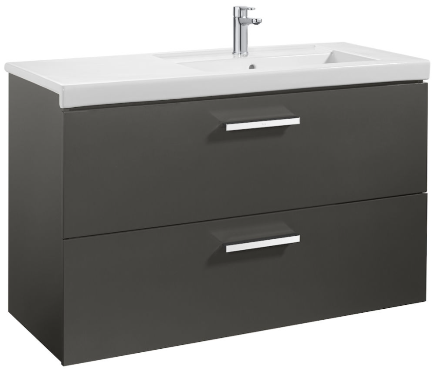 Conjunto de Baño con Lavabo a la Derecha de 110 cm Colección Prisma Blanco Brillo Roca - Vista 1