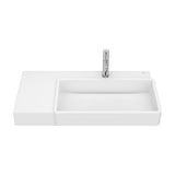 Lavatório Assimétrico Mural Com Cuba À Direita Em Porcelana Branco Mate Dimensões X 15 Cm 80x43 cm Roca