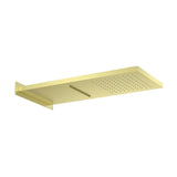Rociador Rectangular de Pared Acero Inoxidable 2 Funciones Rain Cascada 27x58cm Roca