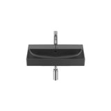 Lavatório Mural Compacto Retangular X 15 Cm Fineceramic Acabamento Preto Mate Design Ona 60x36 cm Roca