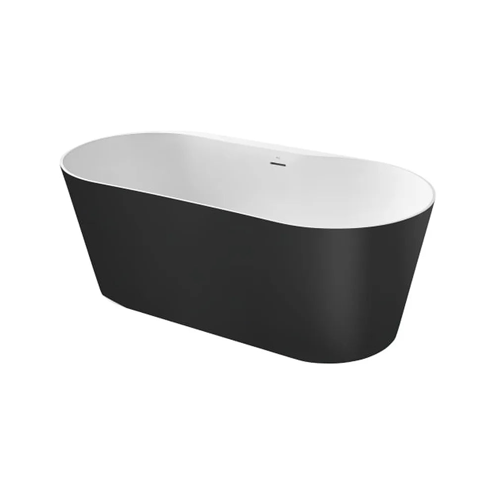 Bañera ovalada exenta de Stonex con desagüe click-clack y sifón 137x54 cm Roca - Vista 1
