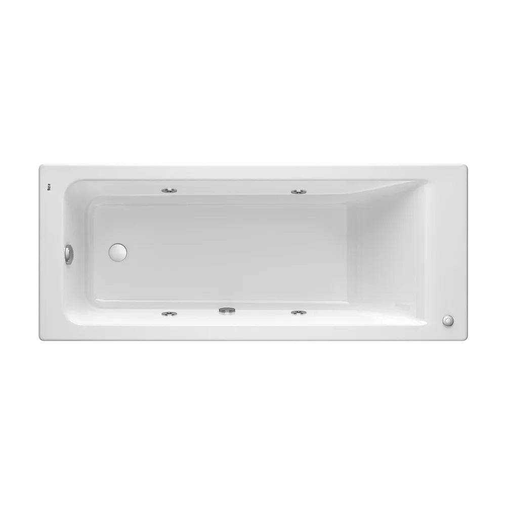 Bañera acrílica rectangular hidromasaje Basic 160x70 cm con pies Roca - Vista 2