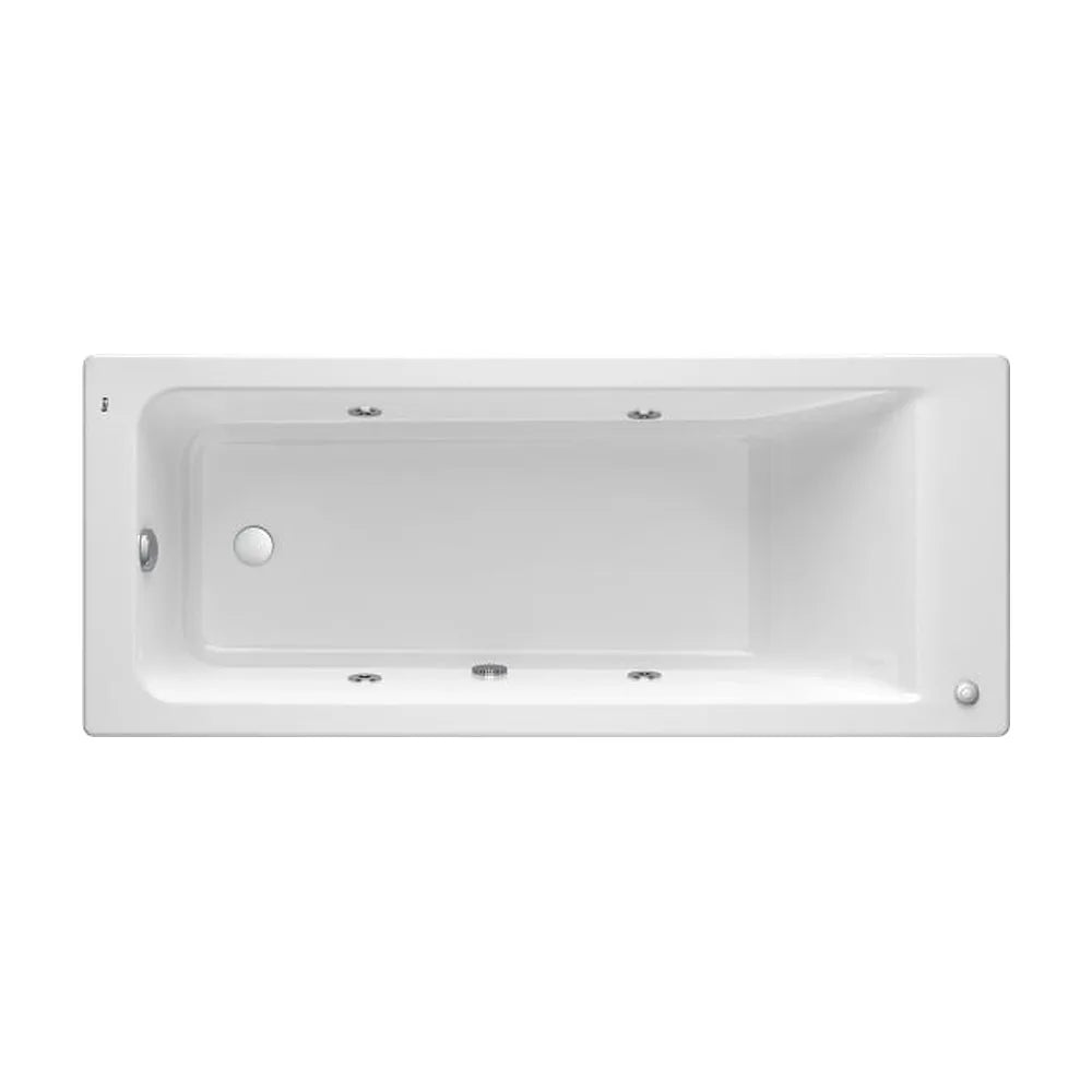 Bañera acrílica rectangular 150x70 cm con hidromasaje Basic y pies incluidos Roca - Vista 1