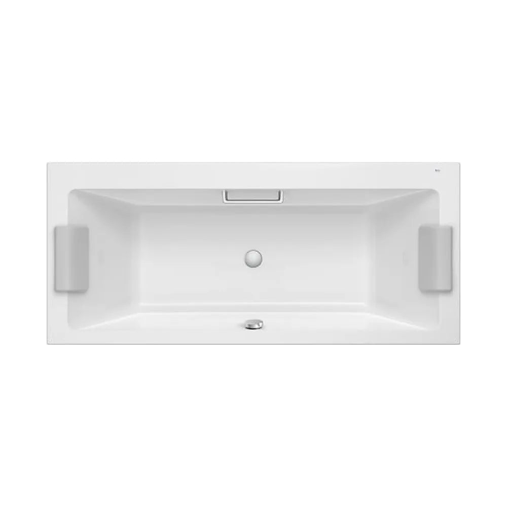 Bañera acrílica rectangular biplaza con hidromasaje y desagüe 180x80x43 5 cm Roca - Vista 1