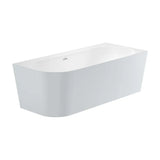 Baignoire D'angle Asymétrique Droite X 59 Cm Stonex Finition Perlée Blanche Bonde Click Clack Siphon 180x80 cm Roca